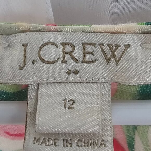 J. Crew Pink Green Floral Tropical Tank Linen Blend Beach Boho 12 - Picture 10 of 13